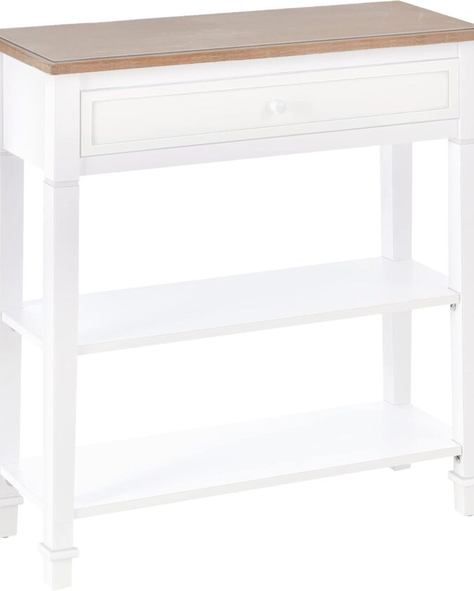 Homcom Hallway White Console Table 27.5x75.6cm