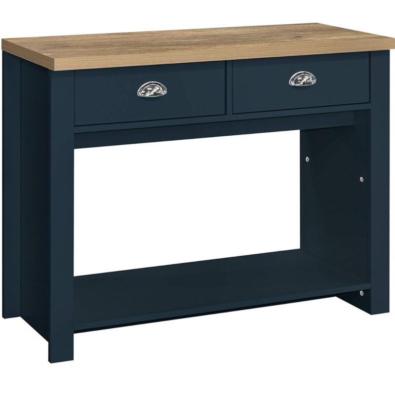 Birlea Highgate 2 Navy/Oak Console Table 35.6x99cm